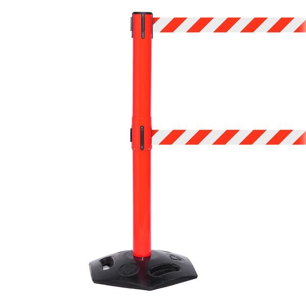 WeatherMaster Twin 250, Red, 11' Red/White AUTHORIZED ACCESS ONLY Belt, Queue Solutions, Mfr#: WMRTwin250R-RWA110